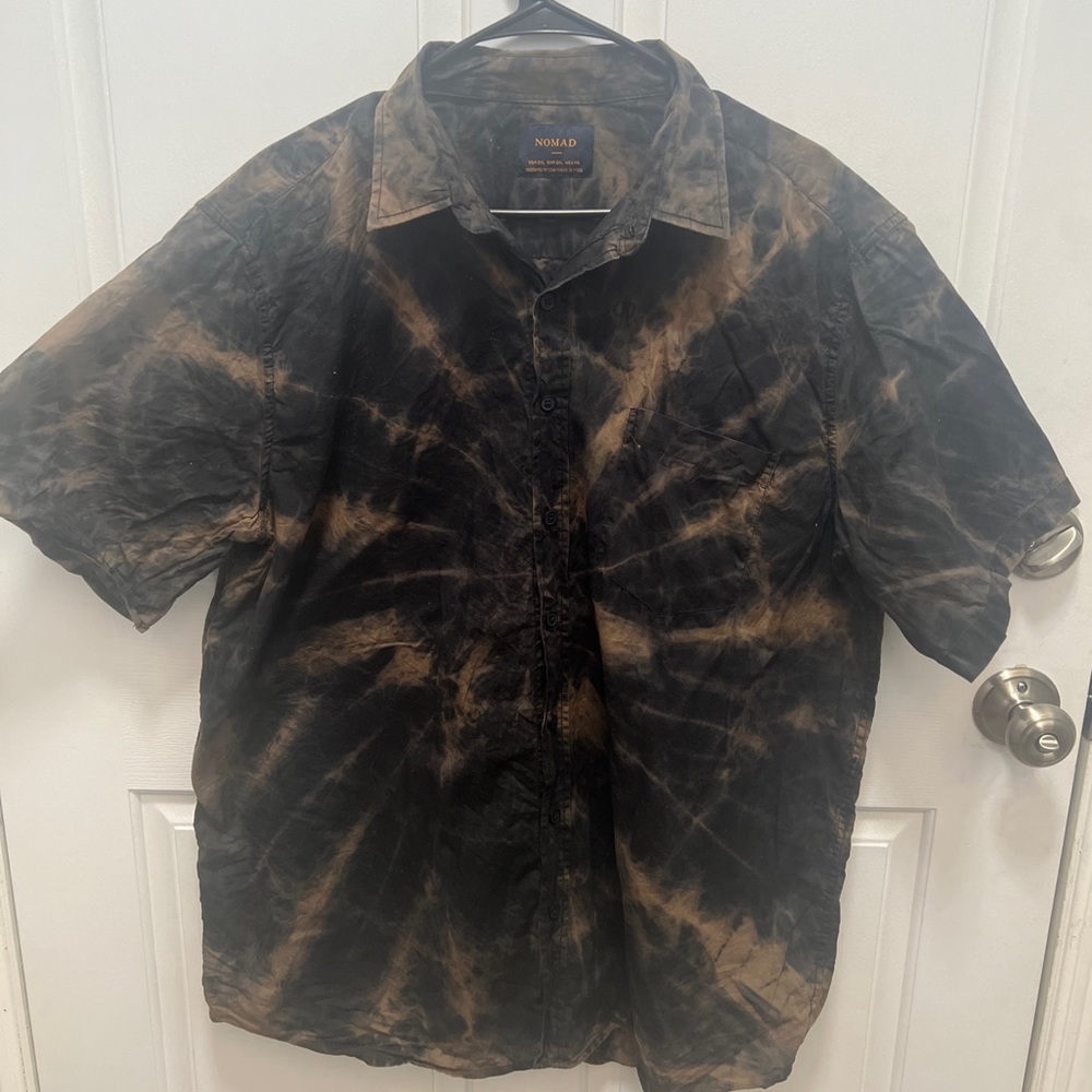 Nomad button up shirt tie dye short sleeeve mens 2XL
